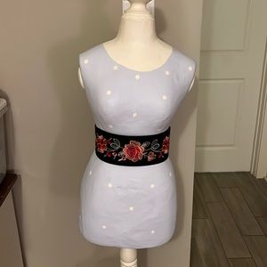 Embroidered snap belt with flowers
